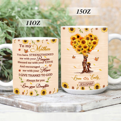 Meaningful Personalized Sunflower White Ceramic Mug - Blessed Me With Your Love HIM300