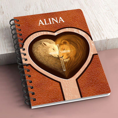 Jesus Loves Me With Everlasting Love - Beautiful Personalized Spiral Journal HIM318