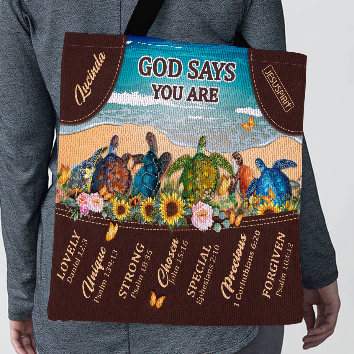 Pretty Personalized Tote Bag - God Says You Are Unique M13