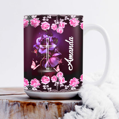 Jesuspirit Personalized Roses White Ceramic Mug | Religion Gift For Christian People | God Calls You His Special Treasure MU1