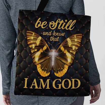 Beautiful Butterfly Tote Bag - Be Still And Know That I Am God HO05