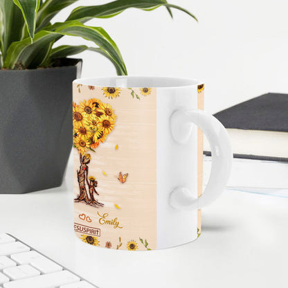 Meaningful Personalized Sunflower White Ceramic Mug - Blessed Me With Your Love HIM300