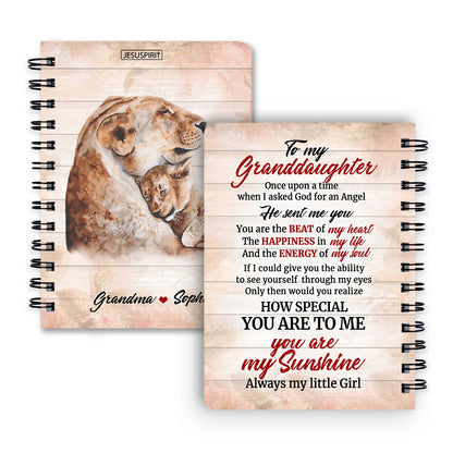 Lovely Personalized Spiral Journal For Granddaughter - You Are My Sunshine NUH217