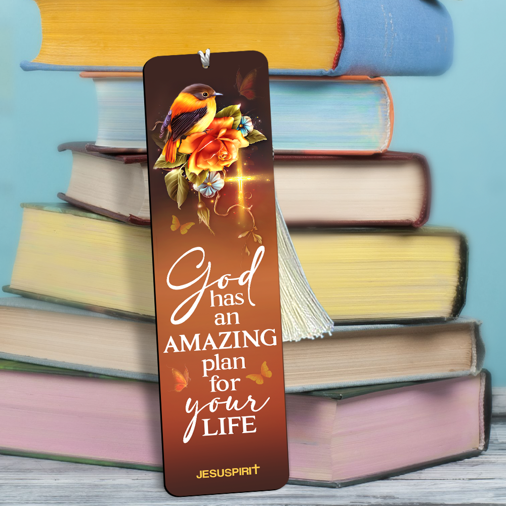God Has An Amazing Plan For Your Life - Lovely Personalized Sunflower Wooden Bookmarks BM10