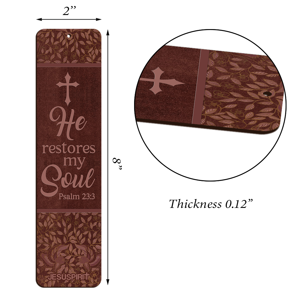 Unique Personalized Wooden Bookmarks - He Restores My Soul BM06